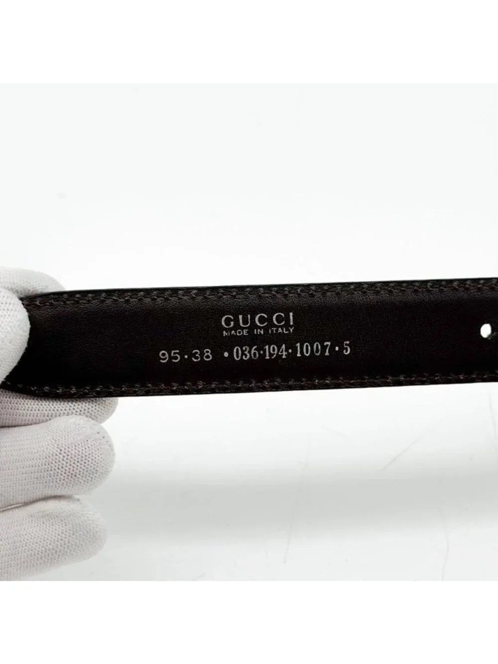 Gucci Patent Brown Belt GG Interlocking G Silver